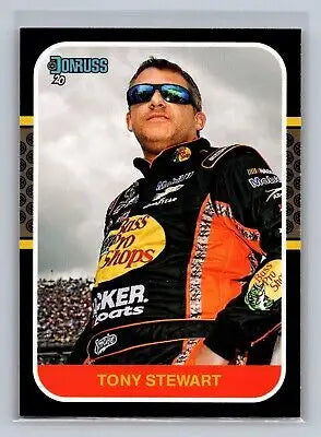 Tony Stewart trading card featuring 2020 Donruss #156 for flat rate enthusiasts