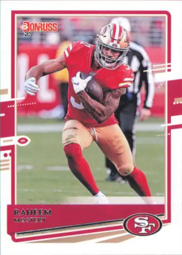 Raheem Mostert 2020 Donruss NFL Card featuring San Francisco 49ers star player