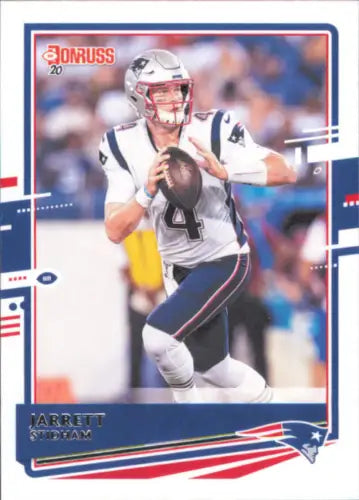 Jarrett Stidham New England Patriots Football NFL card from 2020 Donruss NM-MT condition