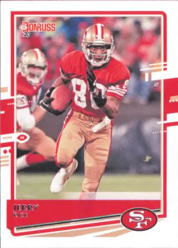 Jerry Rice San Francisco 49ers football card from 2020 Donruss #18 in NM-MT condition