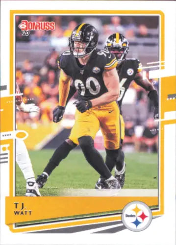 T.J. Watt Pittsburgh Steelers football card from 2020 Donruss NFL collection