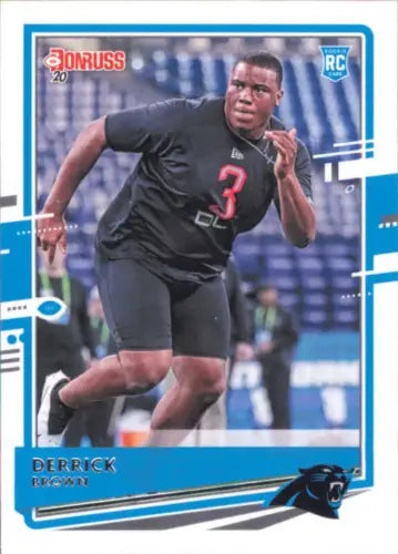 Derrick Brown Rookie Card from 2020 Donruss #264 Carolina Panthers NFL collection