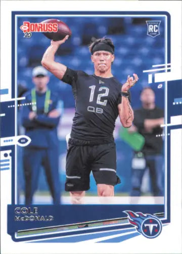 Cole McDonald rookie card from 2020 Donruss Tennessee Titans NFL collection