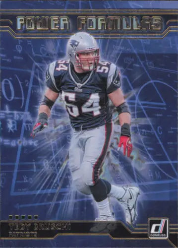 Tedy Bruschi football card from 2020 Donruss Power Formulas New England Patriots NFL