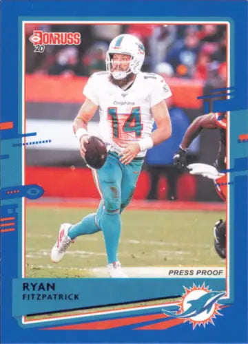 Ryan Fitzpatrick 2020 Donruss Press Proof Blue #150 Miami Dolphins football card