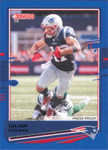 Julian Edelman 2020 Donruss Press Proof Blue football card New England Patriots