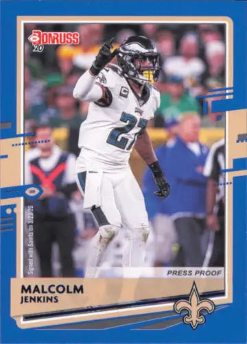 Malcolm Jenkins football card 2020 Donruss Press Proof Blue #206 New Orleans Saints NM-MT