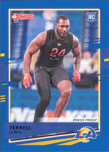 Terrell Lewis Rookie Card 2020 Donruss Press Proof Blue Los Angeles Rams NM-MT