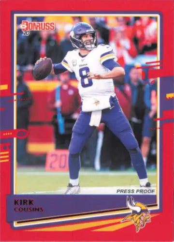 2020 Donruss Press Proof Red #158 Kirk Cousins Minnesota Vikings Football Card