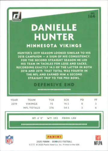 2020 Donruss Press Proof Red #164 Danielle Hunter Minnesota Vikings NFL football card