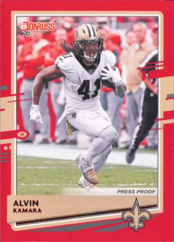 Alvin Kamara 2020 Donruss Press Proof Red #176 New Orleans Saints Football Card