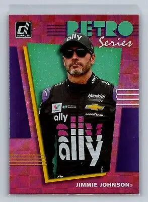 Jimmie Johnson Retro trading card from 2020 Donruss #R3 with flat rate shipping