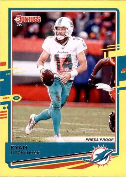 Donruss Ryan Fitzpatrick Yellow Miami Dolphins Football Card #150 for collectors