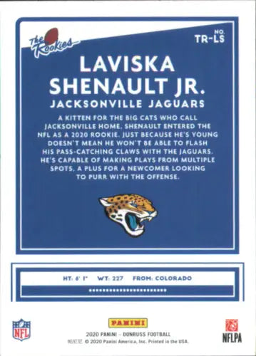 2020 Donruss The Rookies Trading Card of Laviska Shenault Jr. Jacksonville Jaguars NM-MT