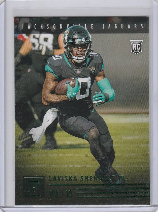 Football trading card of Laviska Shenault Jacksonville Jaguars in action from Panini Chronicles