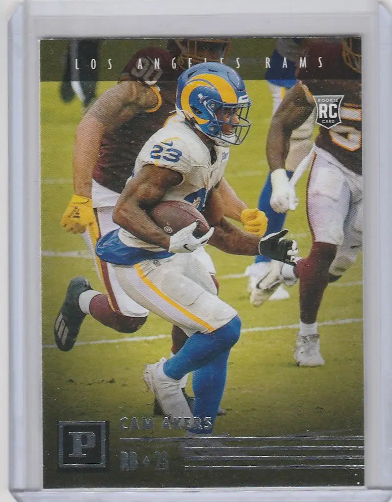 Football trading card of Cam Akers from Panini Chronicles featuring Los Angeles Rams