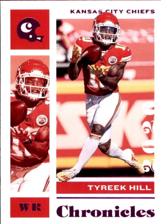 Kansas City Chiefs player Tyreek Hill running with the ball from Panini Chronicles