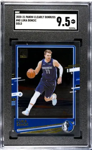 Graded 2020 Panini Clearly Donruss Luka Doncic #40 Gold Basketball SGC 9.5 card