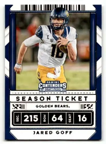 Jared Goff football card from 2020 Panini Contenders Draft Picks with original gloss