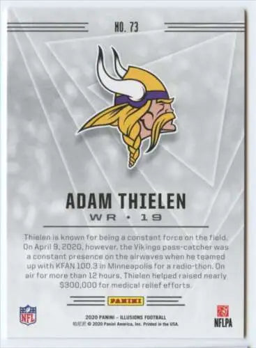 Adam Thielen football card from 2020 Panini Illusions with original gloss finish