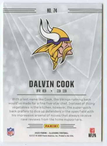 Dalvin Cook 2020 Panini Illusions football card featuring original gloss quality