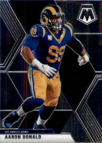 Aaron Donald football card from 2020 Panini Mosaic with original gloss, NM-MT condition