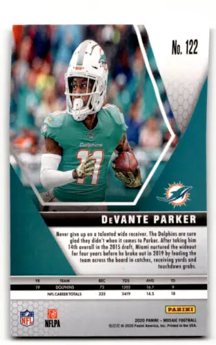 2020 Panini Mosaic #122 DeVante Parker football card with original gloss finish