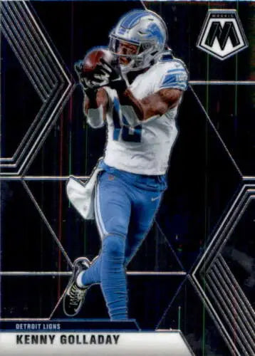 Kenny Golladay in Detroit Lions uniform catching football from 2020 Panini Mosaic card