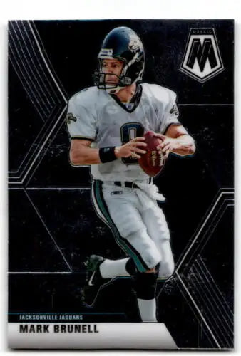 Football trading card of Mark Brunell in white uniform, Panini Mosaic original gloss