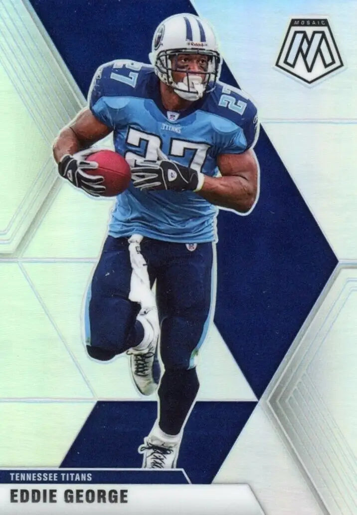 Eddie George Silver football card from 2020 Panini Mosaic Tennessee Titans #196 NFL