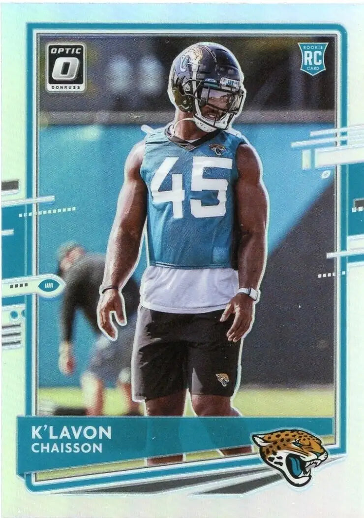 K’Lavon Chaisson football card from 2020 Panini Optic Klavon Holo Rookie NFL #117