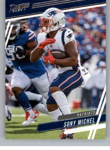 Football trading card of Sony Michel from 2020 Panini Prestige with original gloss