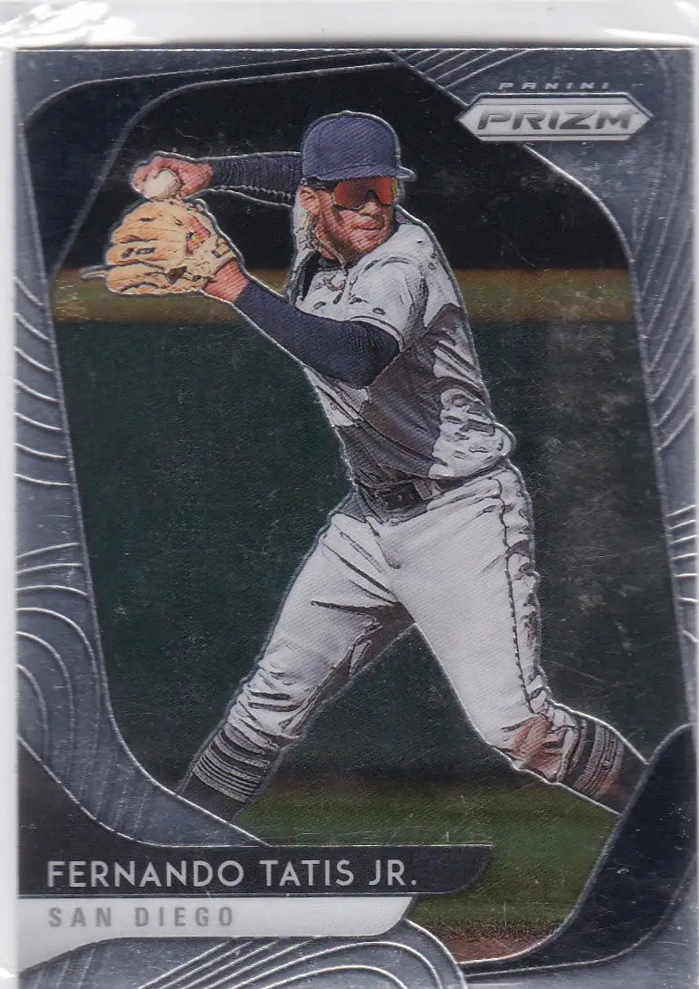 Baseball trading card of Fernando Tatis Jr San Diego Padres in Panini Prizm design