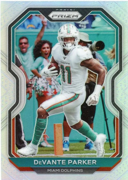 2020 Panini Prizm Devante Parker Silver Miami Dolphins NFL Football Card #10 NM