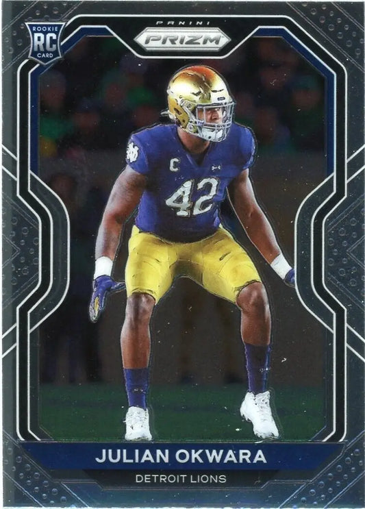 Prizm Julian Okwara rookie card from the 2020 Panini Prizm NFL collection