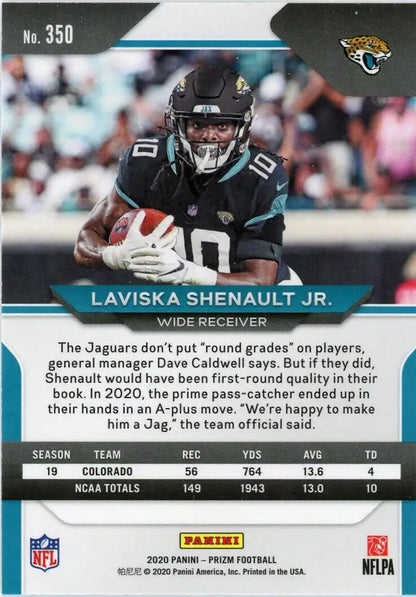 2020 Panini Prizm Laviska Shenault Jr. Rookie Jacksonville Jaguars football card