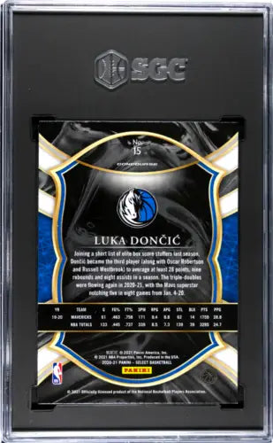 Graded Panini Select Luka Dončić basketball card SGC 8.5 from 2020 Panini Select