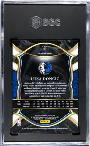 Graded Panini Select Luka Doncic #15 Blue Retail Basketball Card SGC 9