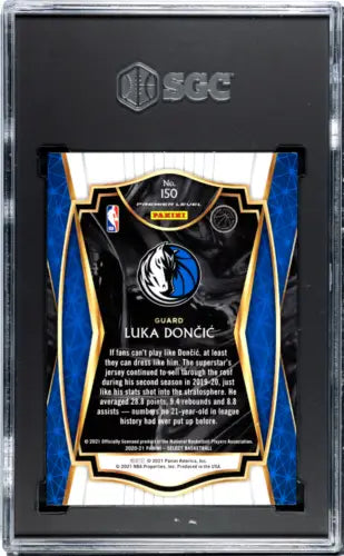 Graded 2020 Panini Select Luka Dončić #150 Blue Retail Basketball Card SGC 8.5