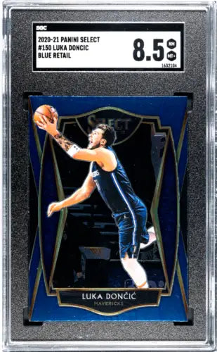 Graded 2020 Panini Select Luka Dončić #150 Blue Retail Basketball Card SGC 8.5