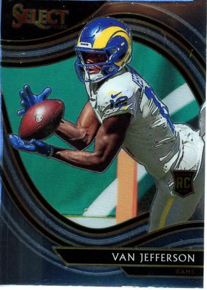 Van Jefferson Rookie football card from 2020 Panini Select, LA Rams #371