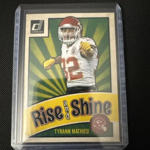 Tyrann Mathieu football card from 2020 Patrick Mahomes II Shine Magnet set