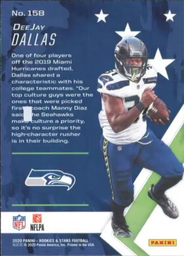 DeeJay Dallas football card 2020 Rookies and Stars Seattle Seahawks rookie NM-MT