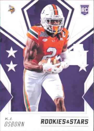 K.J. Osborn Rookie Minnesota Vikings NFL Card from 2020 Rookies and Stars series