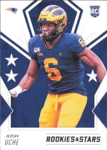 Josh Uche Rookie trading card from 2020 Rookies and Stars New England Patriots NFL