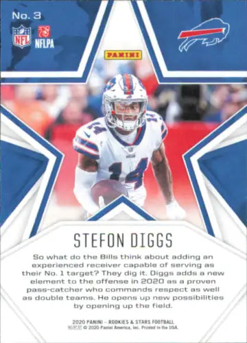 Stefon Diggs Buffalo Bills football card from 2020 Rookies and Stars collection