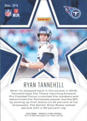 Ryan Tannehill Tennessee Titans football card from 2020 Rookies and Stars NM-MT