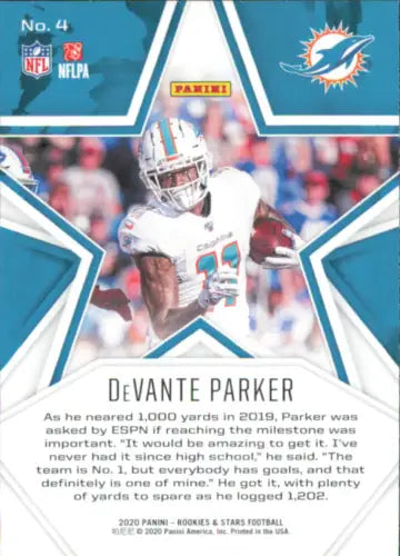 DeVante Parker Miami Dolphins football card from 2020 Rookies and Stars collection