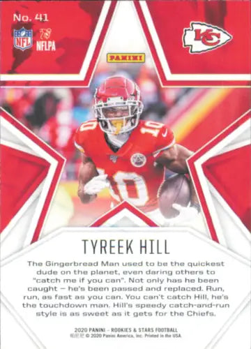 Tyreek Hill football card from 2020 Rookies and Stars Kansas City Chiefs collection