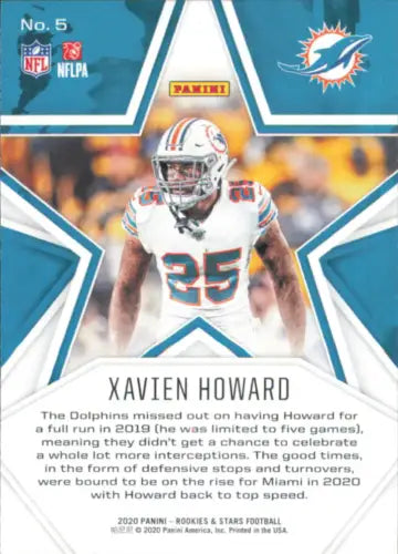 Xavien Howard Miami Dolphins 2020 Rookies and Stars NFL Football Card NM-MT